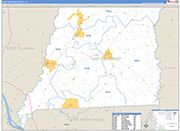 E. Feliciana County Wall Map Basic Style